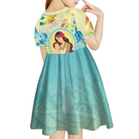 Personalised Hawaii Mother's Day Kid Short Sleeve Dress I Love You Mom