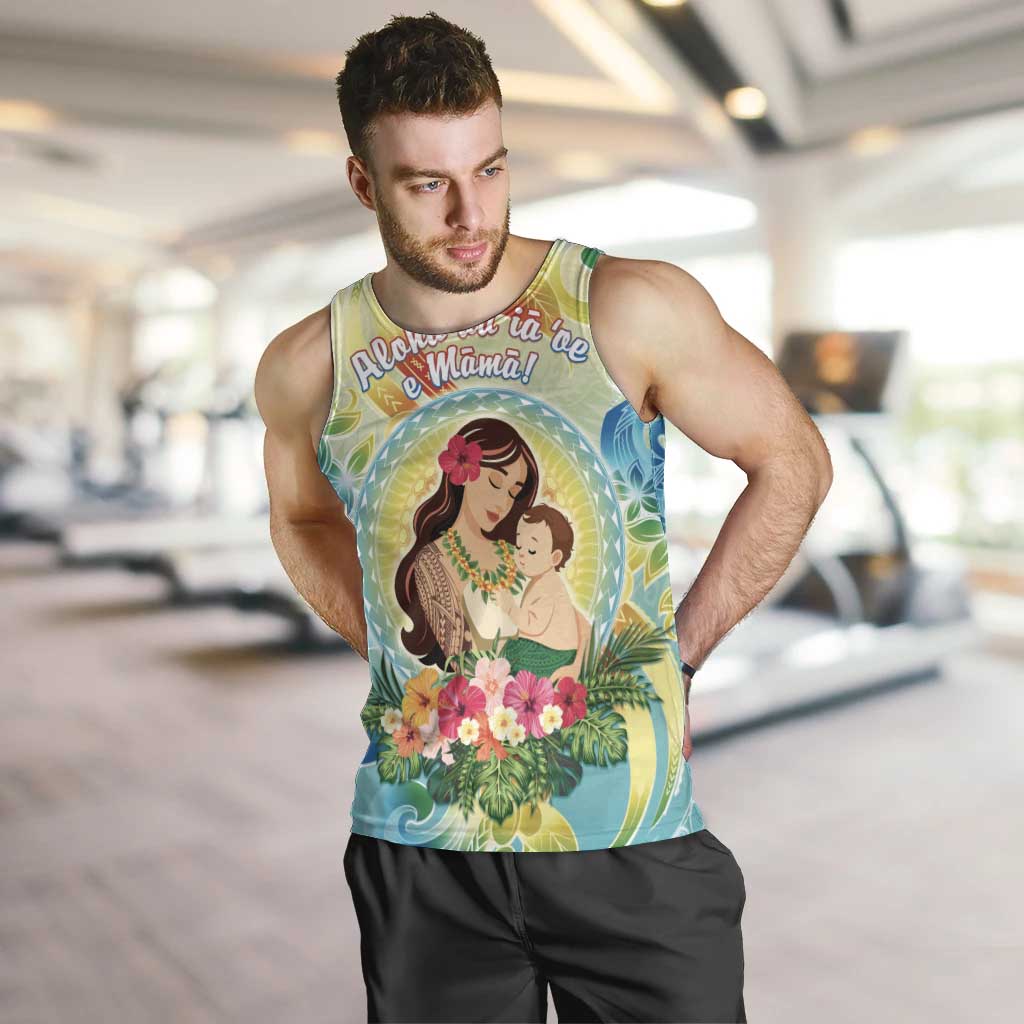 Personalised Hawaii Mother's Day Men Tank Top I Love You Mom