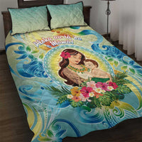Hawaii Mother's Day Quilt Bed Set I Love You Mom