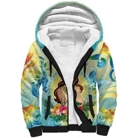 Personalised Hawaii Mother's Day Sherpa Hoodie I Love You Mom