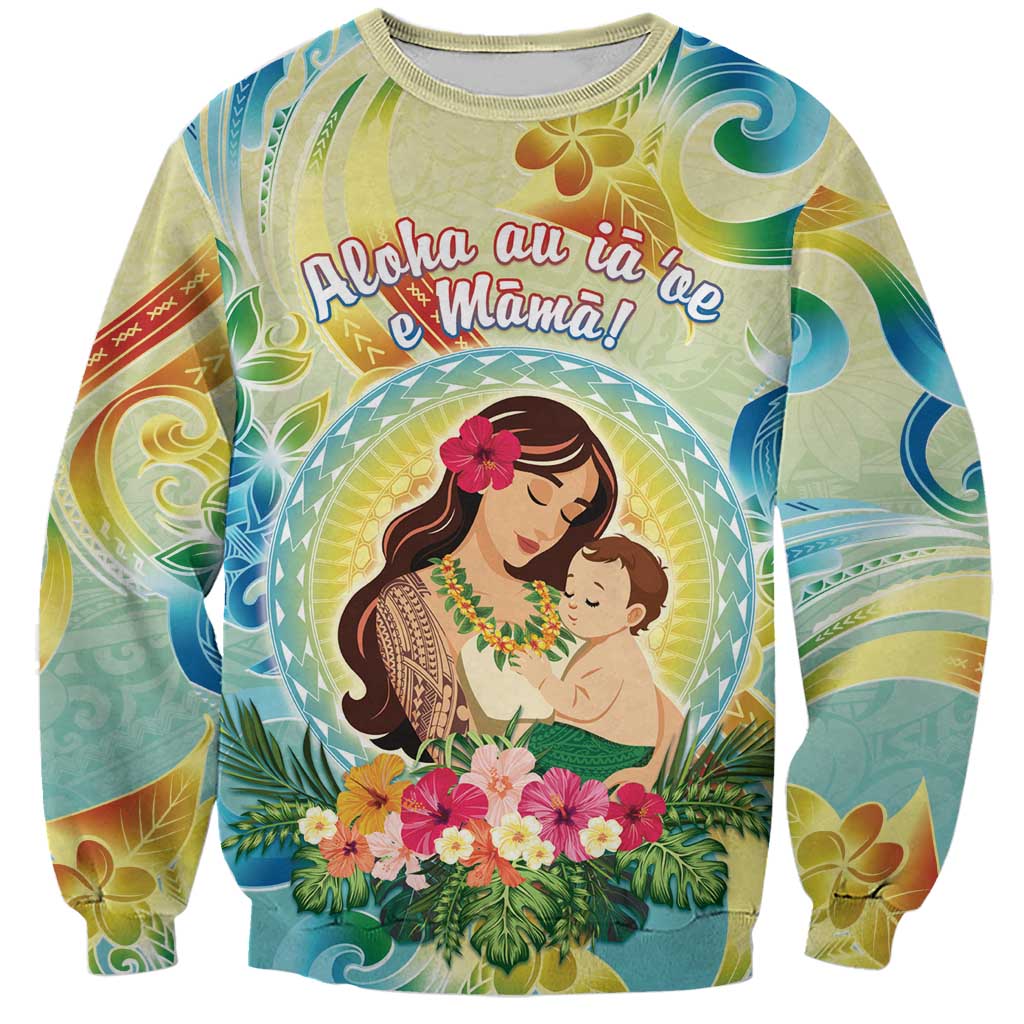 Personalised Hawaii Mother's Day Sweatshirt I Love You Mom DT04 Unisex Yellow - Polynesian Pride