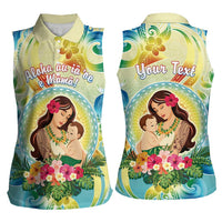 Personalised Hawaii Mother's Day Women Sleeveless Polo Shirt I Love You Mom DT04 - Polynesian Pride