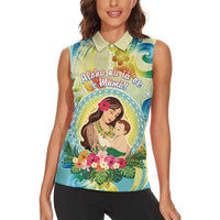 Personalised Hawaii Mother's Day Women Sleeveless Polo Shirt I Love You Mom DT04 - Polynesian Pride