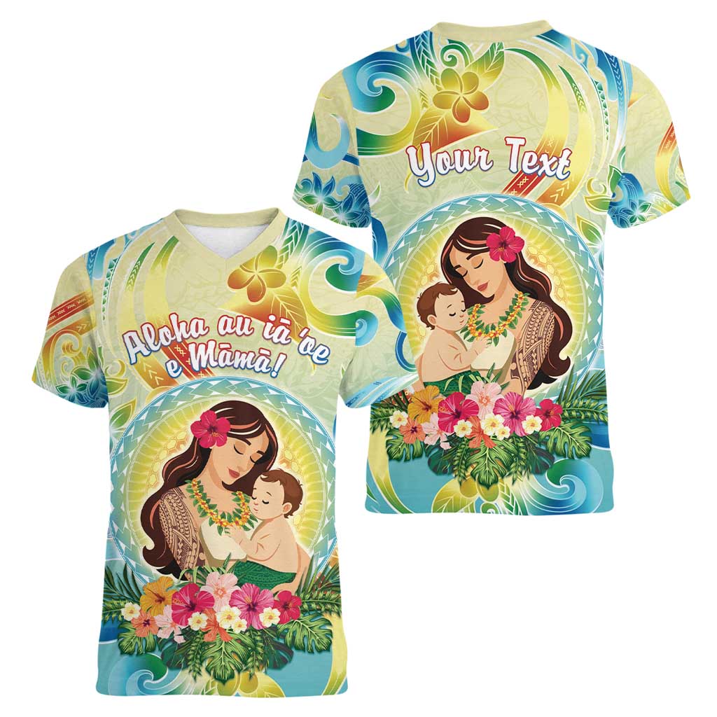 Personalised Hawaii Mother's Day Women V-Neck T-Shirt I Love You Mom DT04 - Polynesian Pride