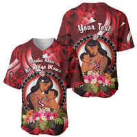 Personalised New Zealand Mother's Day Baseball Jersey I Love You Mom DT04 - Polynesian Pride