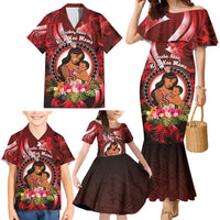 Personalised New Zealand Mother's Day Family Matching Mermaid Dress and Hawaiian Shirt I Love You Mom DT04 - Polynesian Pride