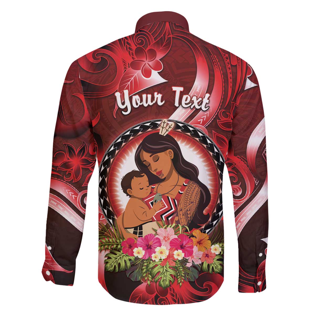 Personalised New Zealand Mother's Day Family Matching Off The Shoulder Long Sleeve Dress and Hawaiian Shirt I Love You Mom