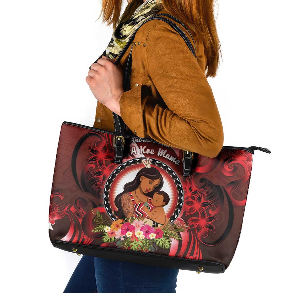 New Zealand Mother's Day Leather Tote Bag I Love You Mom