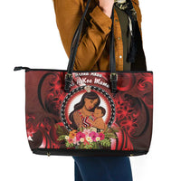 New Zealand Mother's Day Leather Tote Bag I Love You Mom DT04 - Polynesian Pride