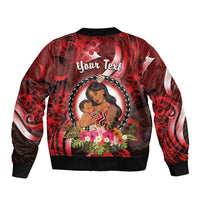 Personalised New Zealand Mother's Day Sleeve Zip Bomber Jacket I Love You Mom DT04 - Polynesian Pride