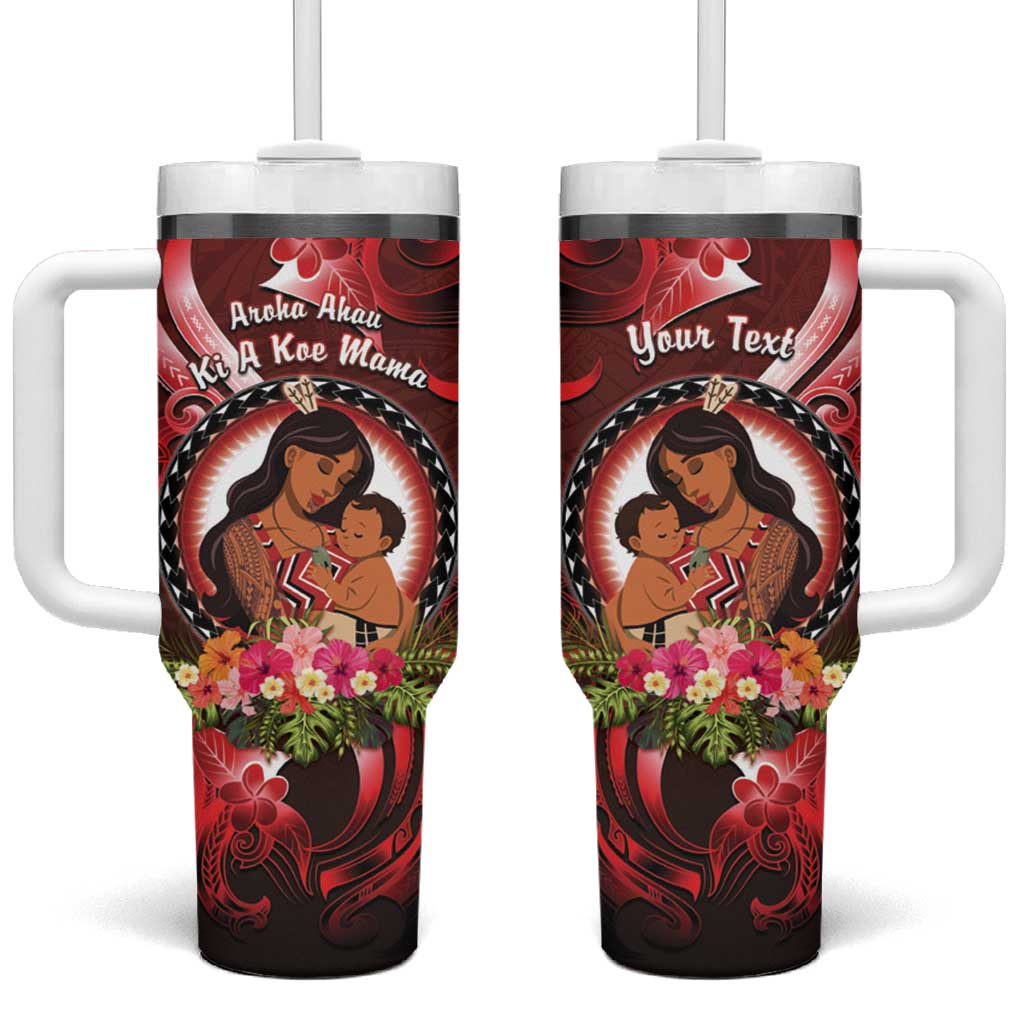 Personalised New Zealand Mother's Day Tumbler With Handle I Love You Mom DT04 One Size: 40 oz Red - Polynesian Pride