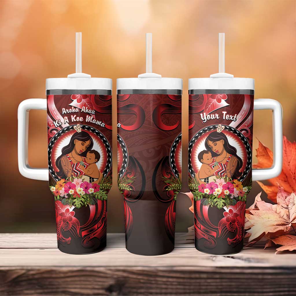 Personalised New Zealand Mother's Day Tumbler With Handle I Love You Mom DT04 - Polynesian Pride