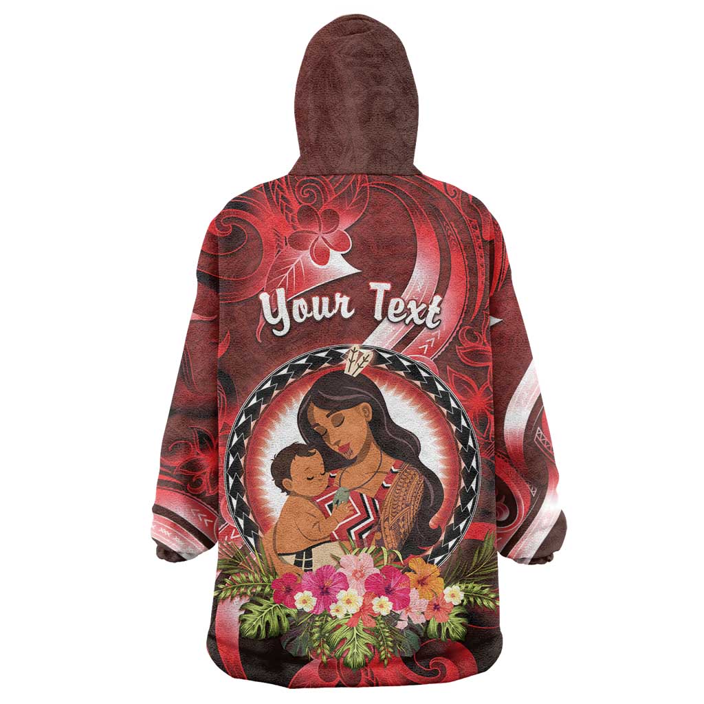 Personalised New Zealand Mother's Day Wearable Blanket Hoodie I Love You Mom