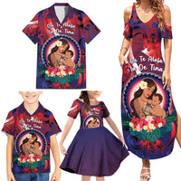 Personalised Samoa Mother's Day Family Matching Summer Maxi Dress and Hawaiian Shirt I Love You Mom