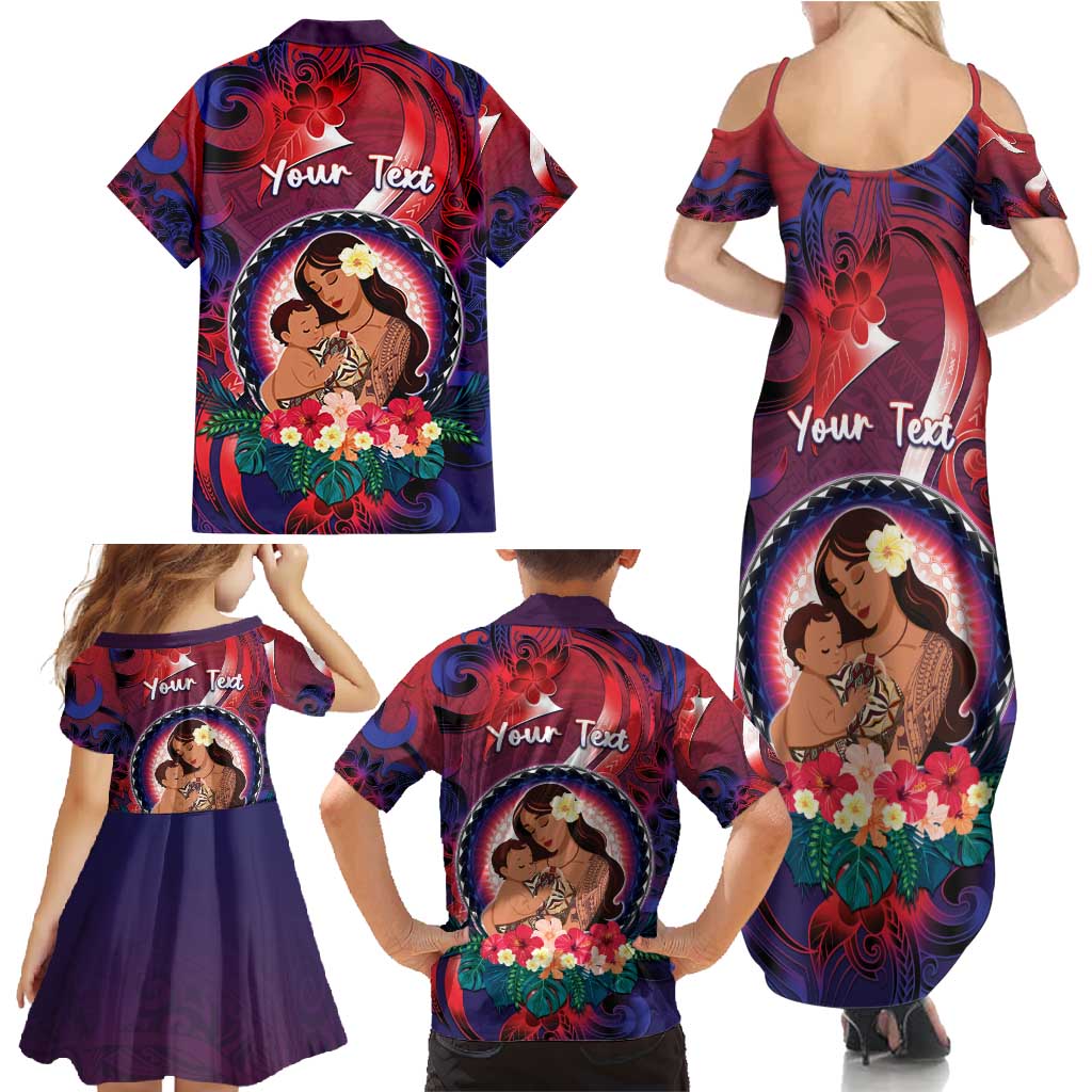 Personalised Samoa Mother's Day Family Matching Summer Maxi Dress and Hawaiian Shirt I Love You Mom