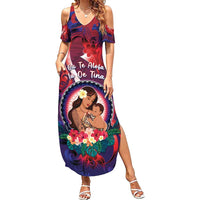 Personalised Samoa Mother's Day Family Matching Summer Maxi Dress and Hawaiian Shirt I Love You Mom