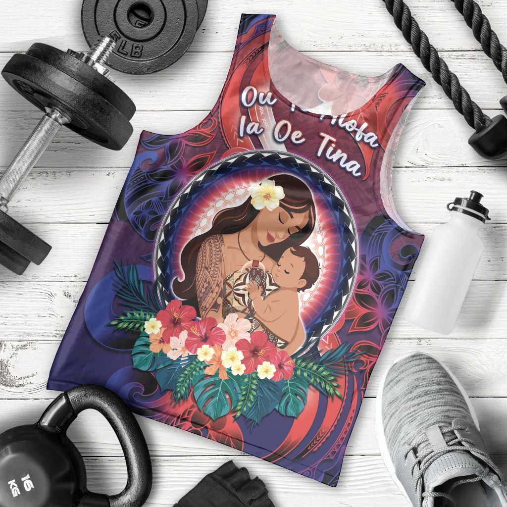 Personalised Samoa Mother's Day Men Tank Top I Love You Mom