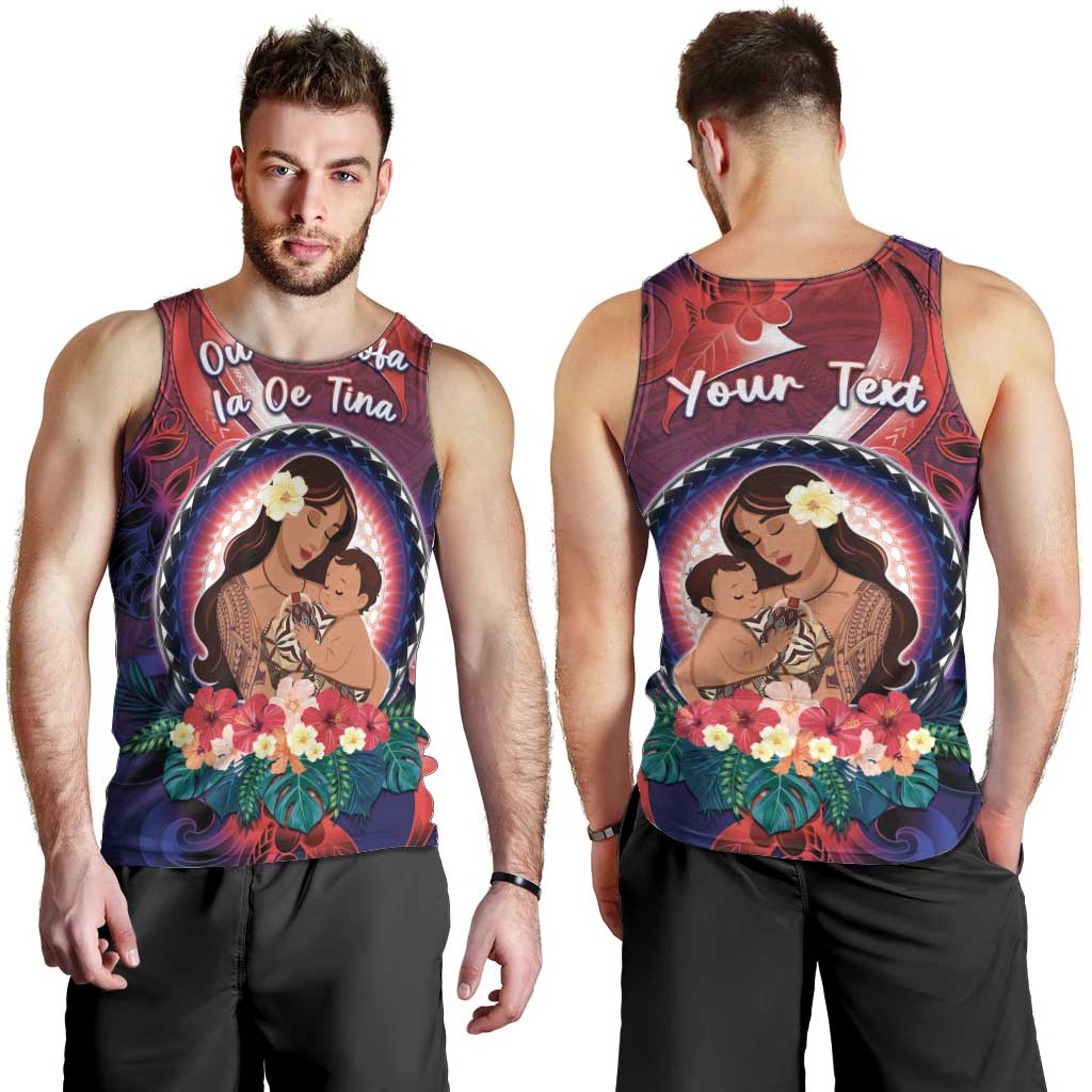 Personalised Samoa Mother's Day Men Tank Top I Love You Mom