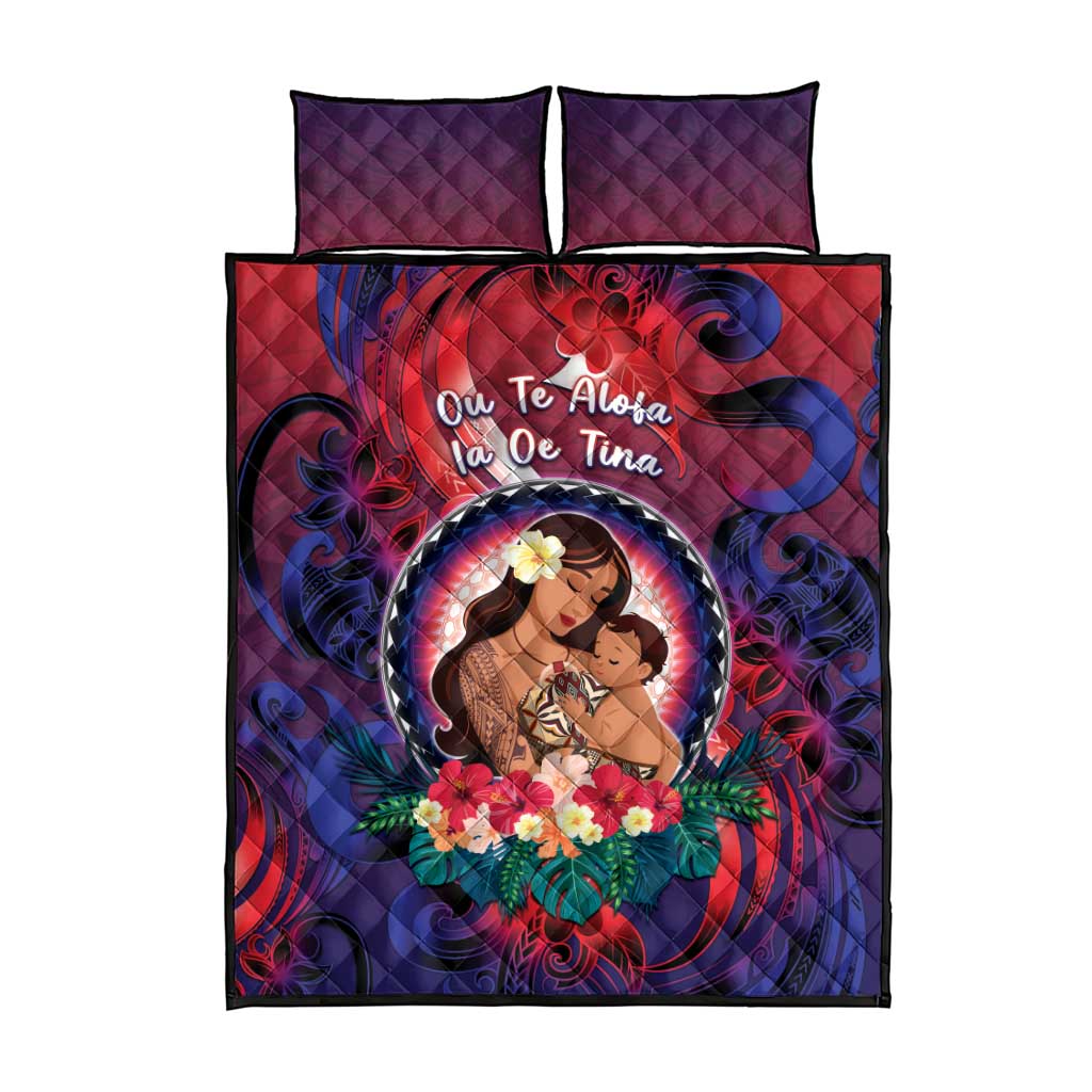 Samoa Mother's Day Quilt Bed Set I Love You Mom