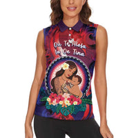 Personalised Samoa Mother's Day Women Sleeveless Polo Shirt I Love You Mom