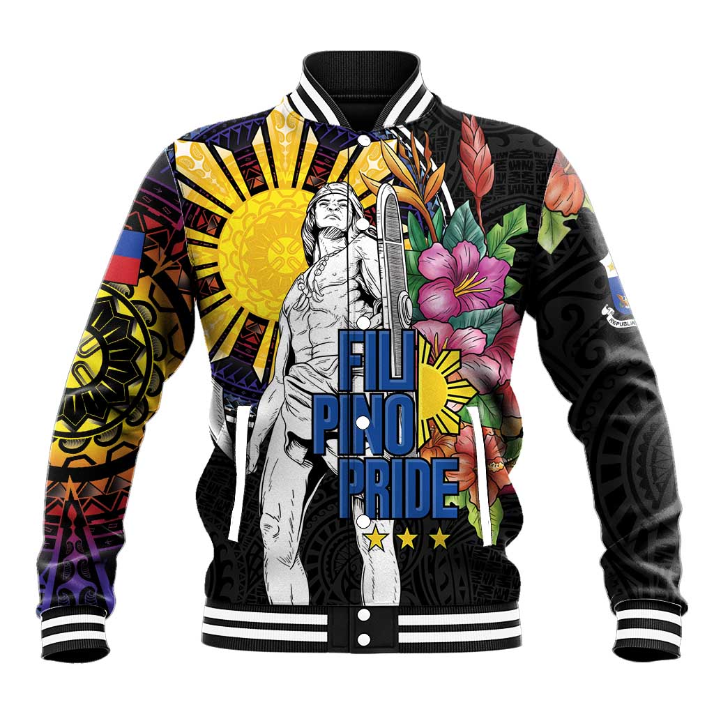 Filipinos Lapu-Lapu Hero Philippines Baseball Jacket Hibiscus Flowers Style