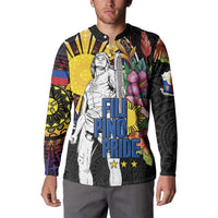 Filipinos Lapu-Lapu Hero Philippines Button Sweatshirt Hibiscus Flowers Style