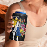 Filipinos Lapu-Lapu Hero Philippines 4 in 1 Can Cooler Tumbler Hibiscus Flowers Style DT04 - Polynesian Pride
