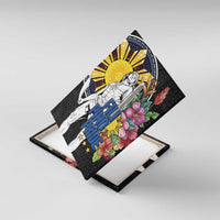 Filipinos Lapu-Lapu Hero Philippines Canvas Wall Art Hibiscus Flowers Style DT04 With Frame Black - Polynesian Pride