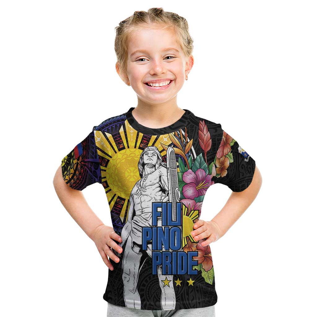 Filipinos Lapu-Lapu Hero Philippines Kid T Shirt Hibiscus Flowers Style
