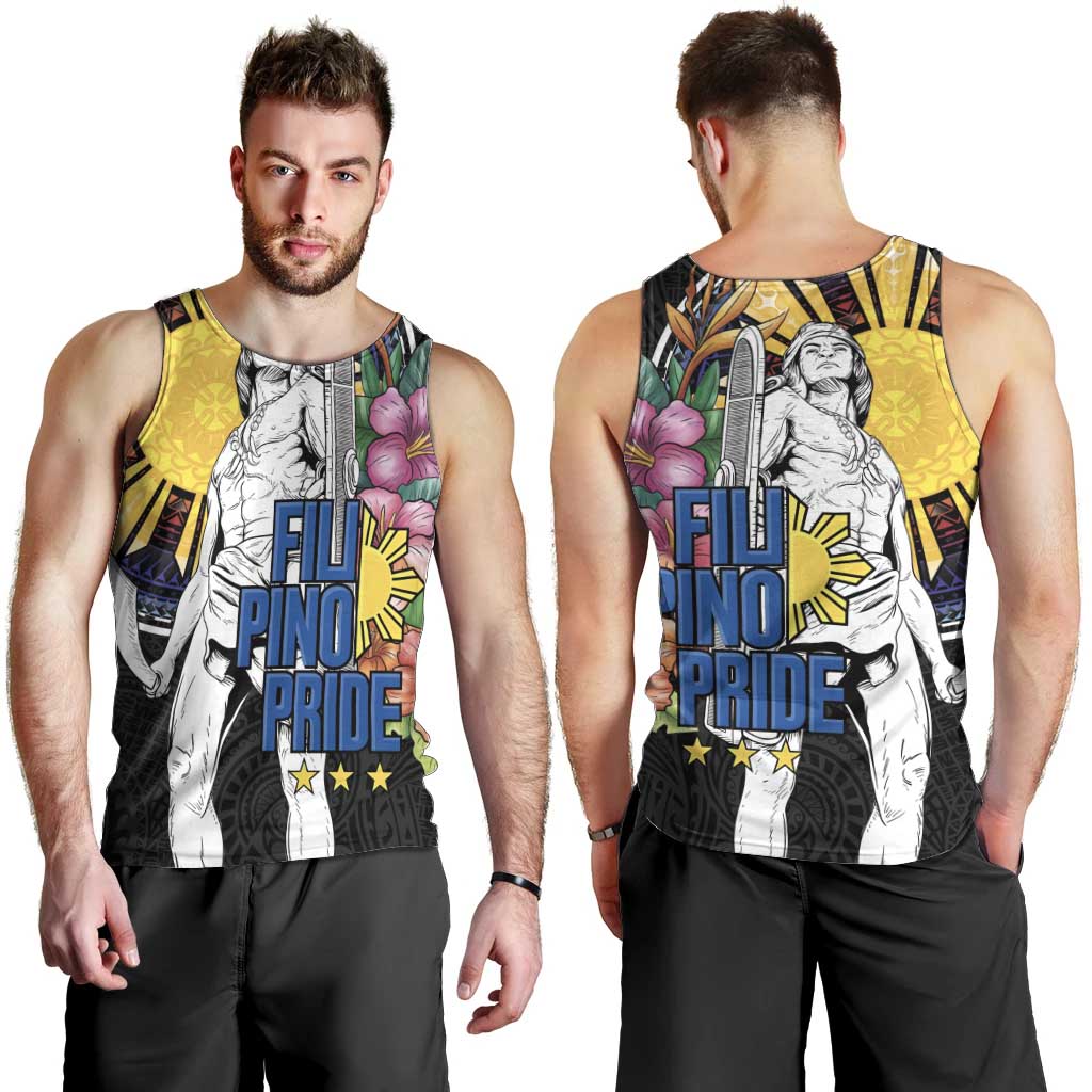 Filipinos Lapu-Lapu Hero Philippines Men Tank Top Hibiscus Flowers Style