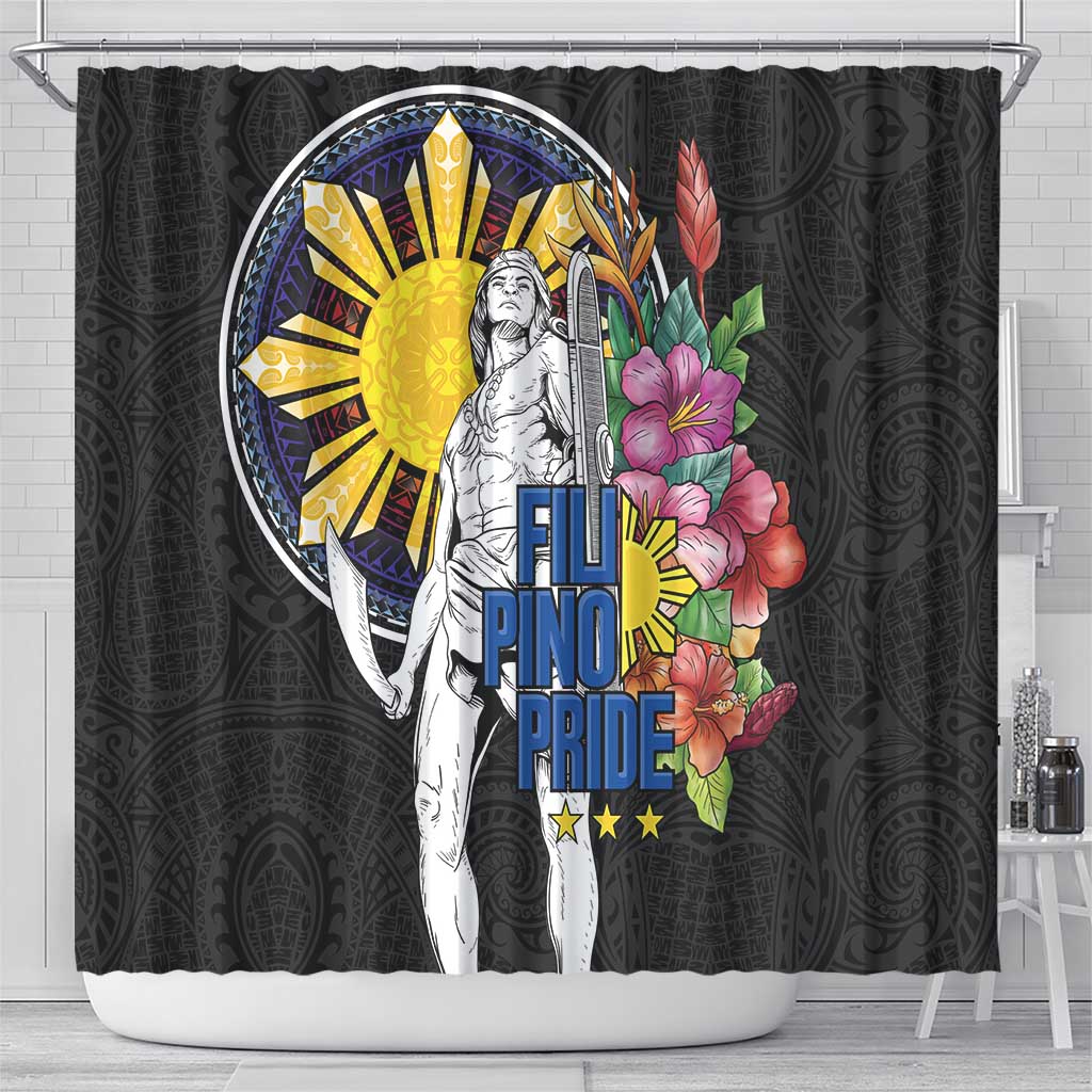 Filipinos Lapu-Lapu Hero Philippines Shower Curtain Hibiscus Flowers Style