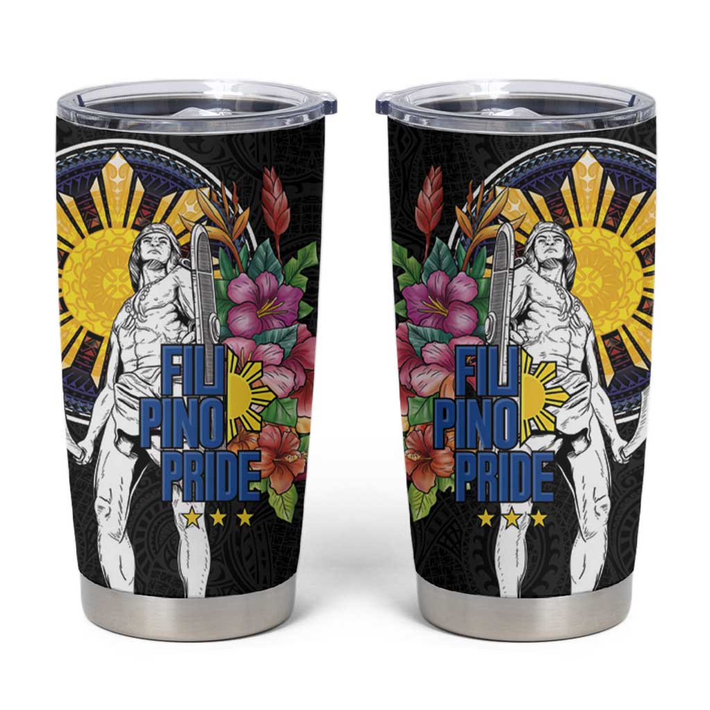Filipinos Lapu-Lapu Hero Philippines Tumbler Cup Hibiscus Flowers Style