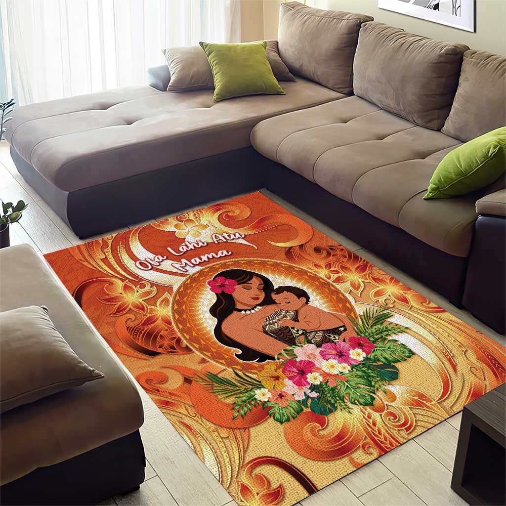 Tonga Mother's Day Area Rug I Love You Mom