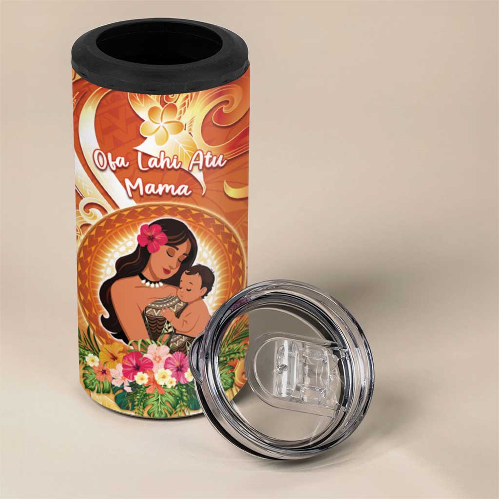 Personalised Tonga Mother's Day 4 in 1 Can Cooler Tumbler I Love You Mom