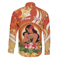 Personalised Tonga Mother's Day Family Matching Off The Shoulder Long Sleeve Dress and Hawaiian Shirt I Love You Mom