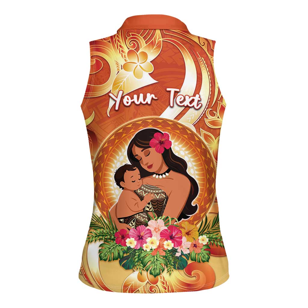 Personalised Tonga Mother's Day Women Sleeveless Polo Shirt I Love You Mom