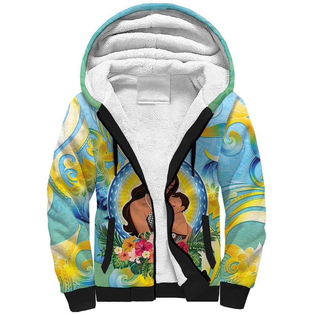 Personalised Fiji Mother's Day Sherpa Hoodie I Love You Mom