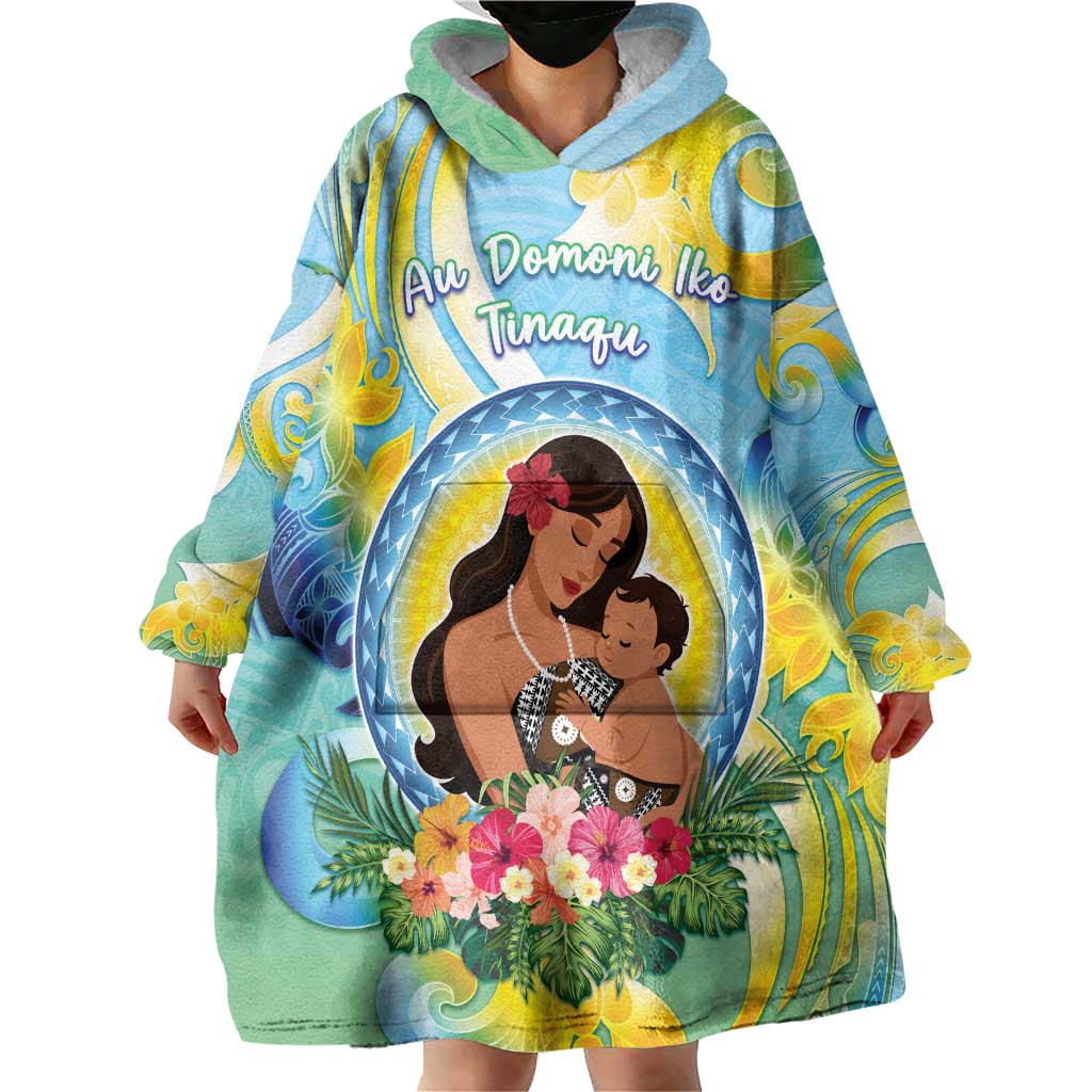 Personalised Fiji Mother's Day Wearable Blanket Hoodie I Love You Mom