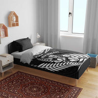 New Zealand Rugby Bedding Set Silver Fern Maori Pattern