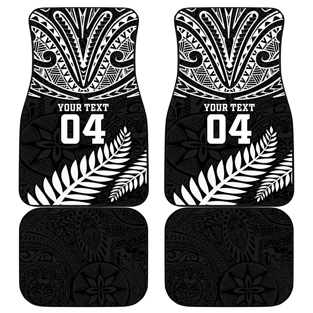New Zealand Rugby Car Mats Silver Fern Maori Pattern