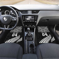 New Zealand Rugby Car Mats Silver Fern Maori Pattern