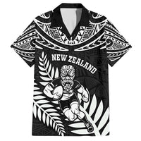 Custom New Zealand Rugby Family Matching Off Shoulder Maxi Dress and Hawaiian Shirt Silver Fern Maori Pattern