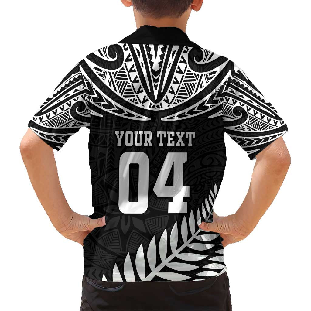 Custom New Zealand Rugby Family Matching Puletasi and Hawaiian Shirt Silver Fern Maori Pattern