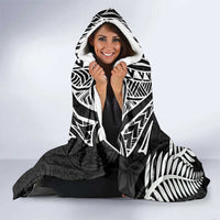 New Zealand Rugby Hooded Blanket Silver Fern Maori Pattern