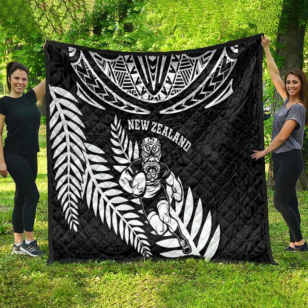 New Zealand Rugby Quilt Silver Fern Maori Pattern