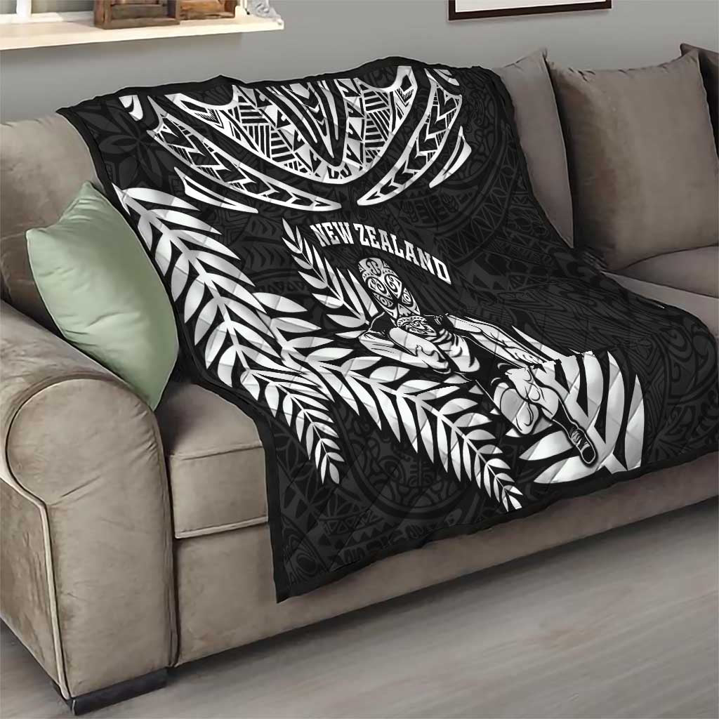New Zealand Rugby Quilt Silver Fern Maori Pattern