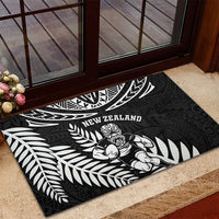 New Zealand Rugby Rubber Doormat Silver Fern Maori Pattern