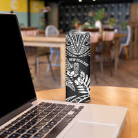 Custom New Zealand Rugby Skinny Tumbler Silver Fern Maori Pattern DT04 - Polynesian Pride