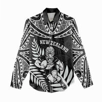 Custom New Zealand Rugby Women Casual Shirt Silver Fern Maori Pattern DT04 - Polynesian Pride