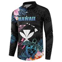 Personalised Hawaii Button Sweatshirt Kanaka Maoli With Fish Hook DT04 - Polynesian Pride